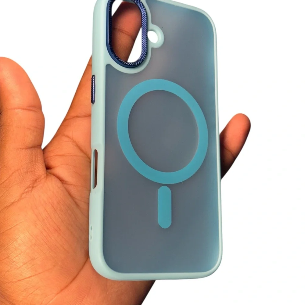 Sky Blue Matt I phone 16 MagSafe Compatible with Magnetic case